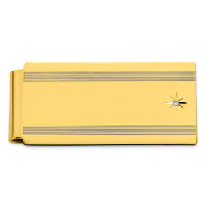 Gold-plated Kelly Waters Star Cut .001ct Diamond Hinged Men's Gifts Money Clip